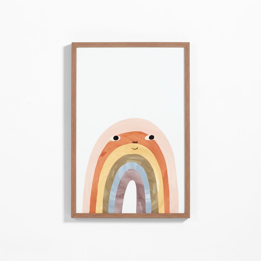 Happy Rainbow Large Framed Wall Art Print
