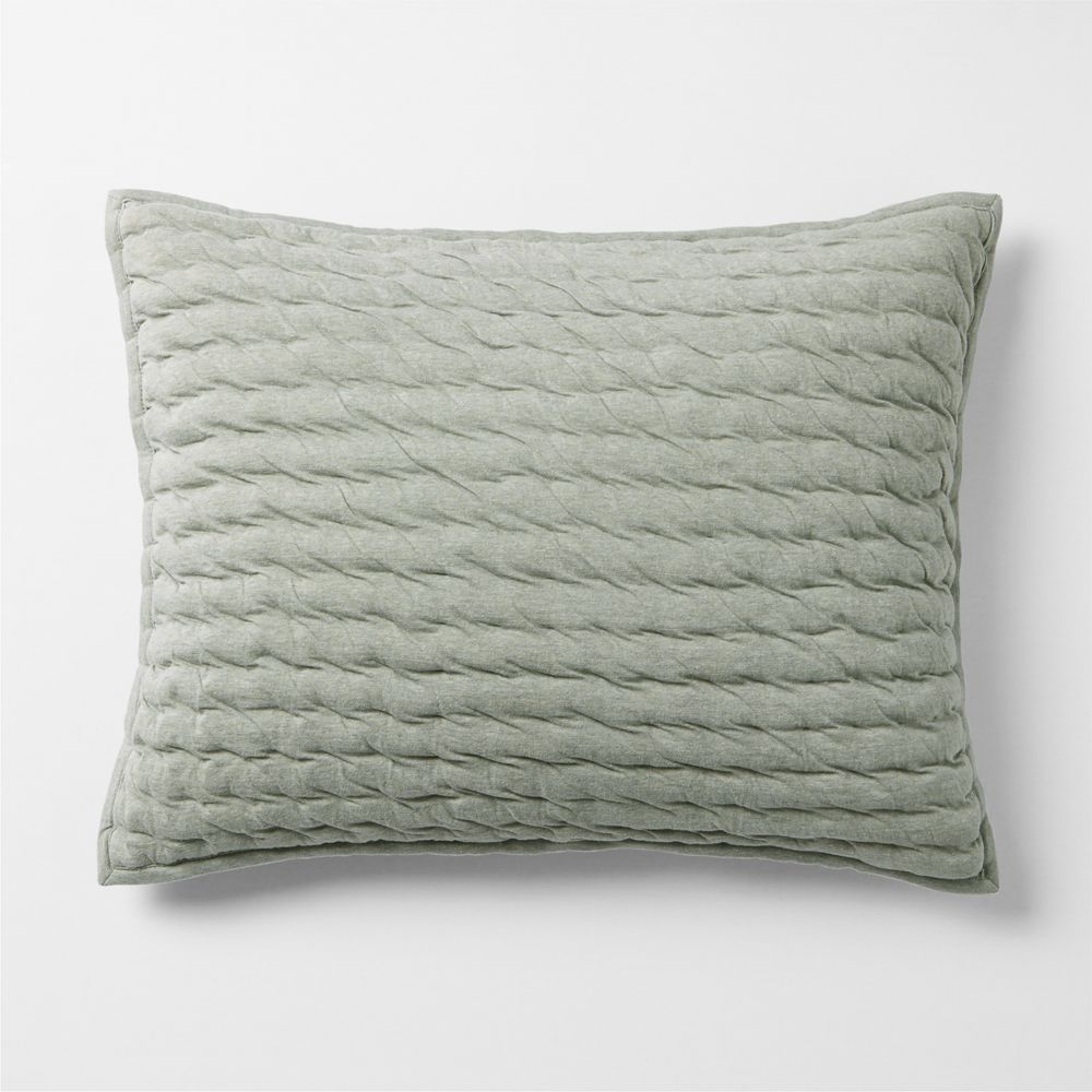 Comfy Tee Verte Green Matelasse Organic Cotton Jersey Kids Pillow Sham