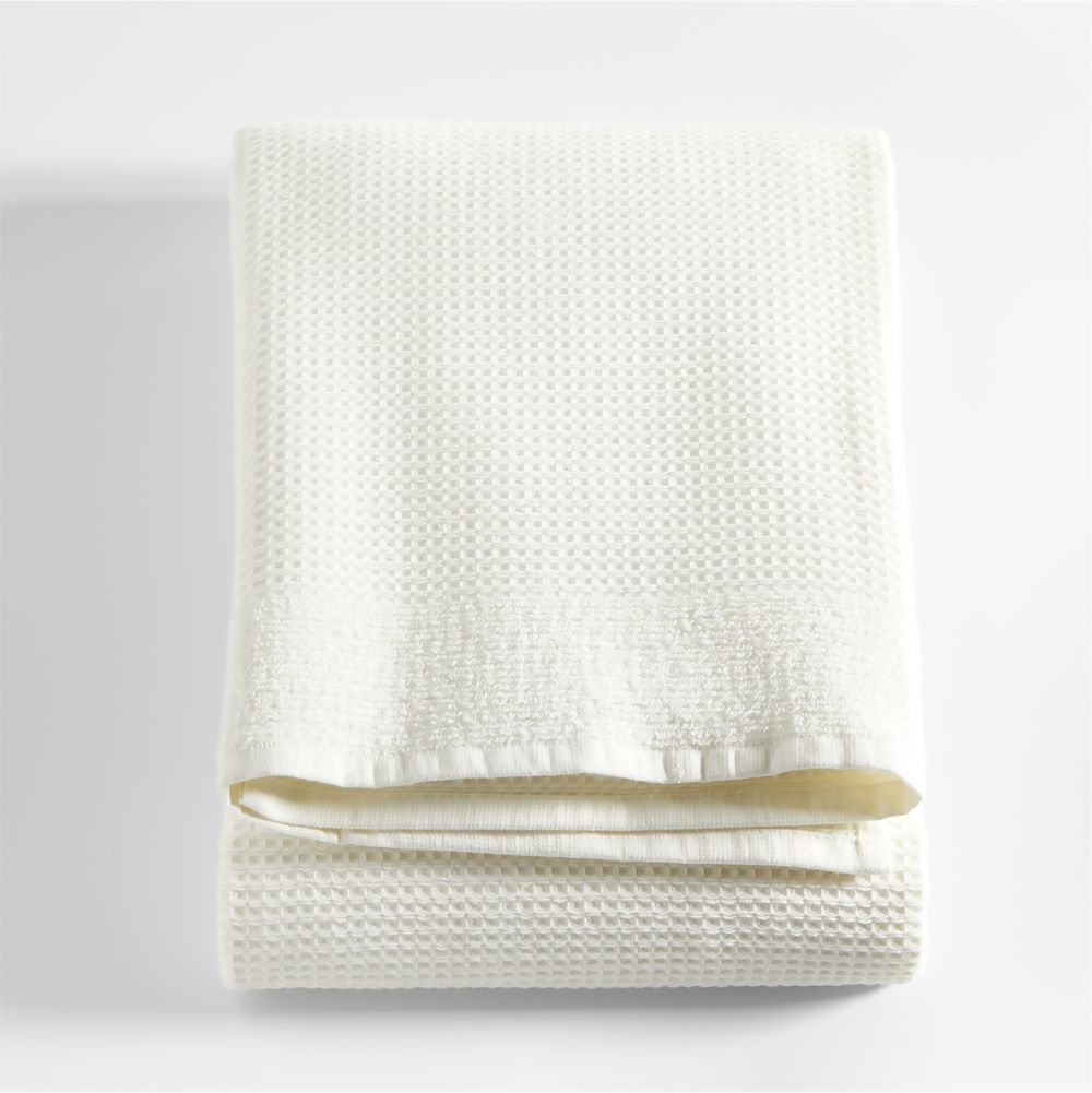 Ivory Organic Waffle Bath Towel