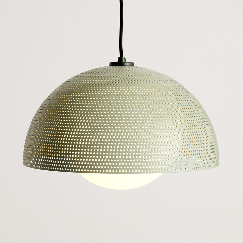 Arlo 16" Perforated Green Kids Pendant Ceiling Light