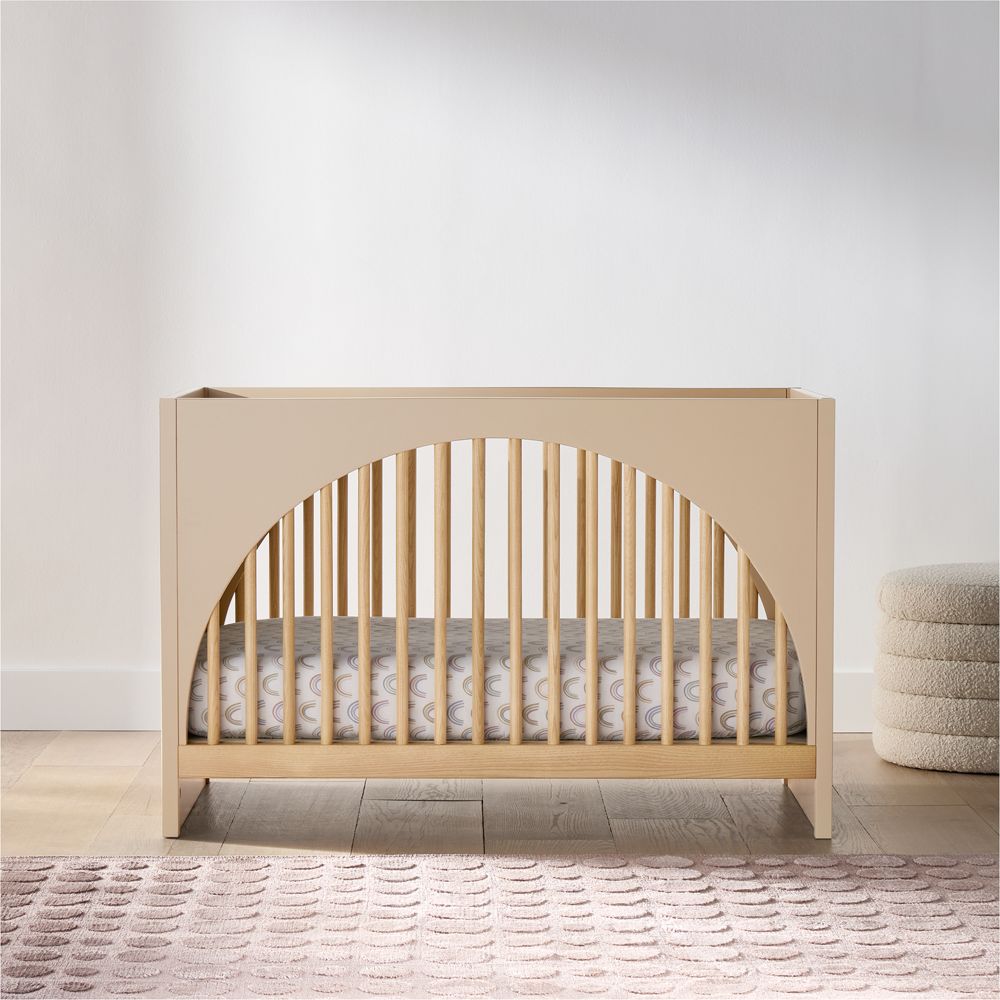 Babyletto Moab Taupe & Ash Wood 3-in-1 Convertible Baby Crib