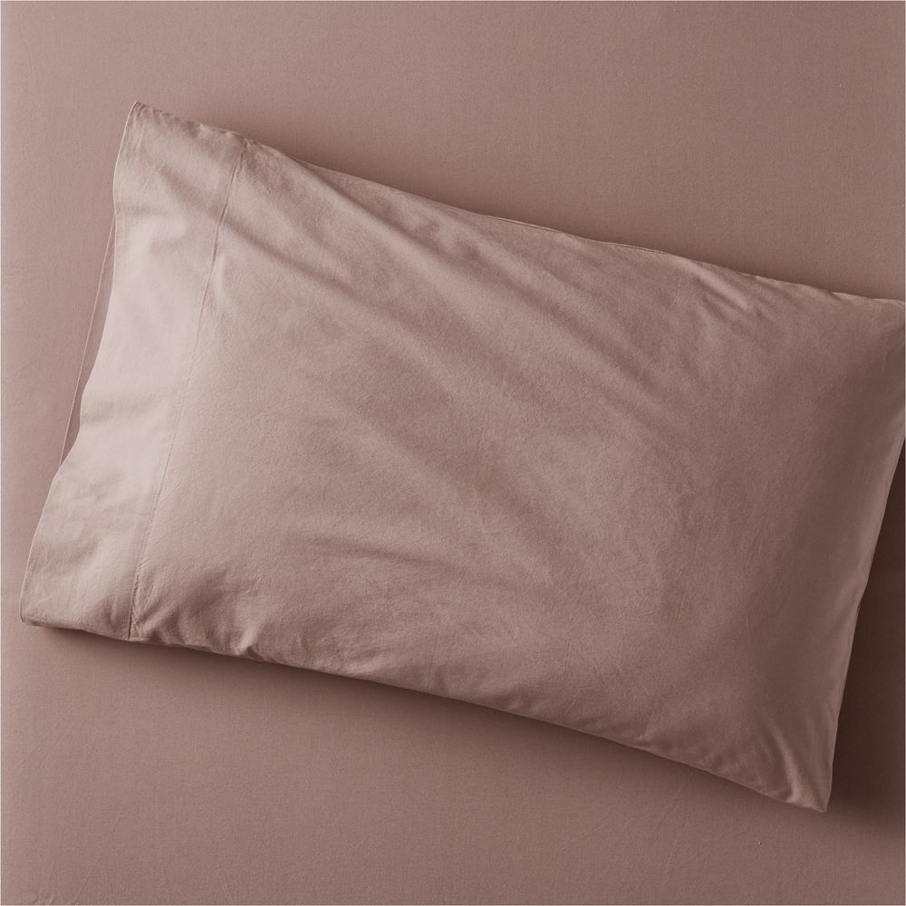 Cozy Cloud Plum Rose Washed Organic Cotton Kids Pillowcase