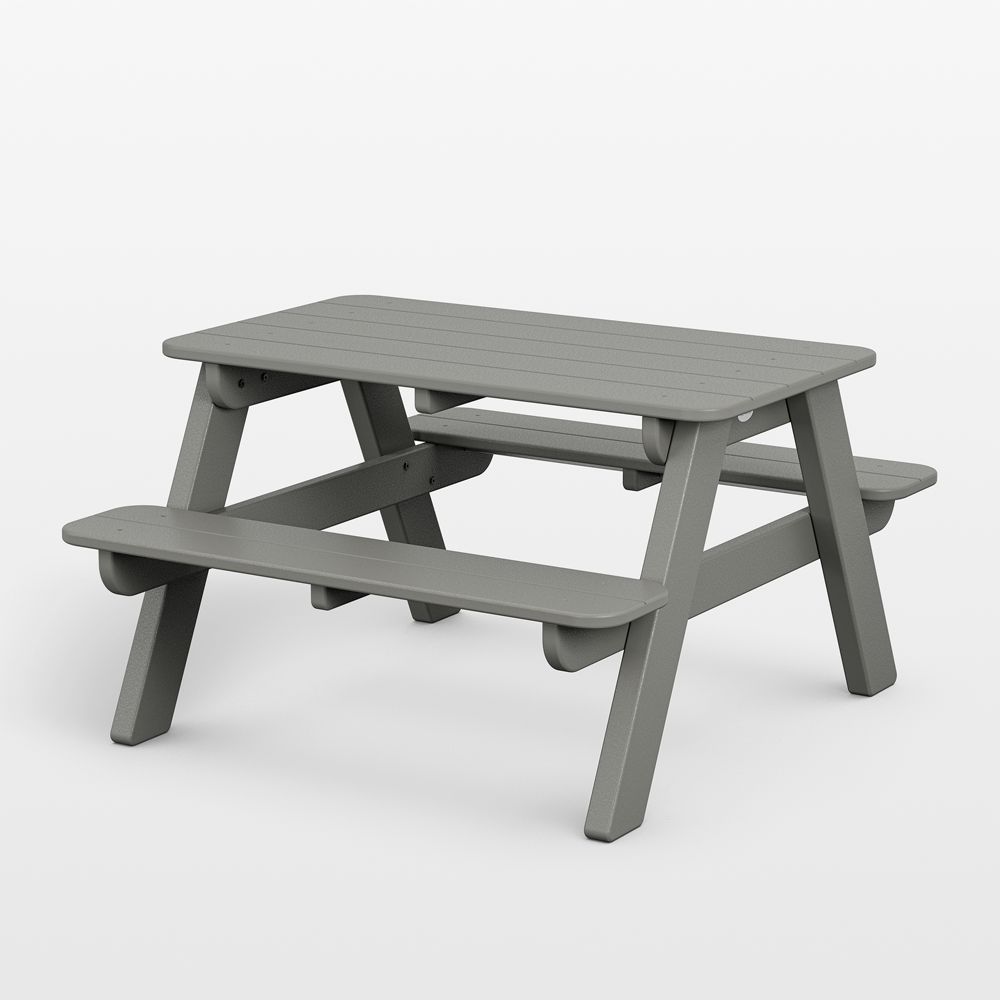 Slate Grey Outdoor Kids Picnic Table by POLYWOOD