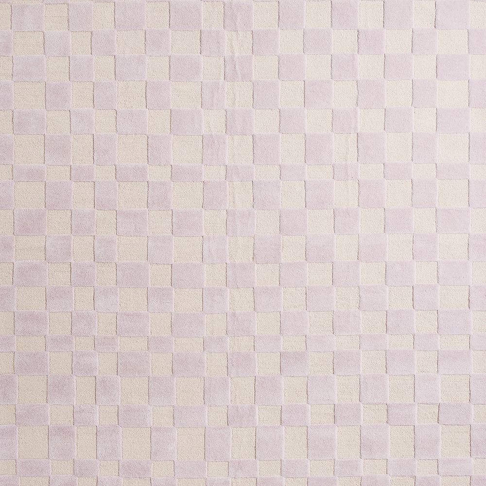 Imperfect Checkerboard Lilac Rose Wool Kids 12"x18" Rug Swatch