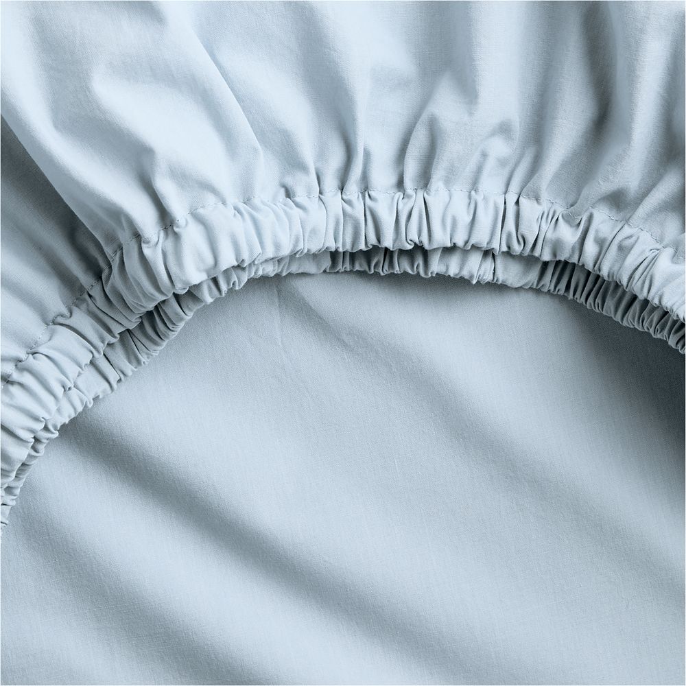 Cozy Cloud Sky Blue Washed 100% Organic Cotton Baby Crib Fitted Sheet