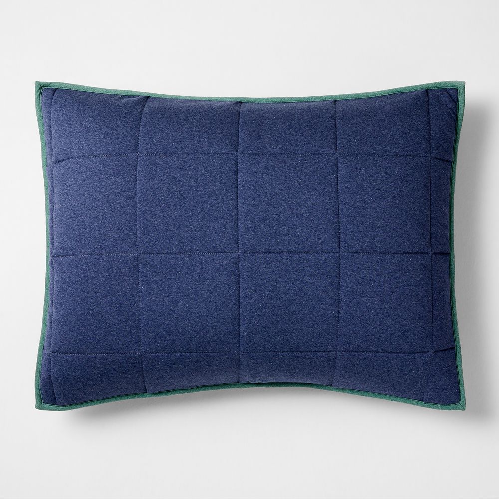 Comfy Tee Navy Blue Reversible Organic Cotton Jersey Kids Pillow Sham