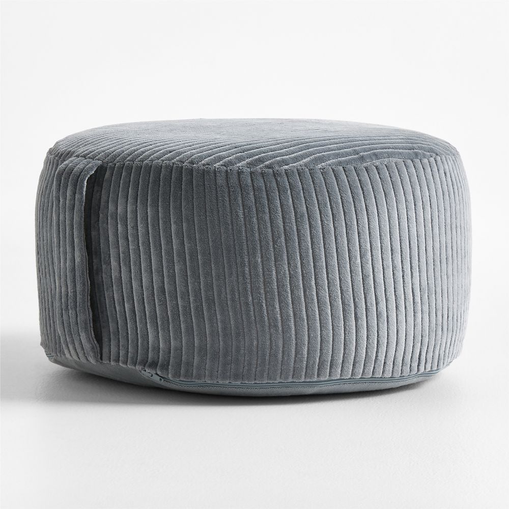 Smoke Blue Organic Cotton Velvet Corduroy Kids Floor Cushion