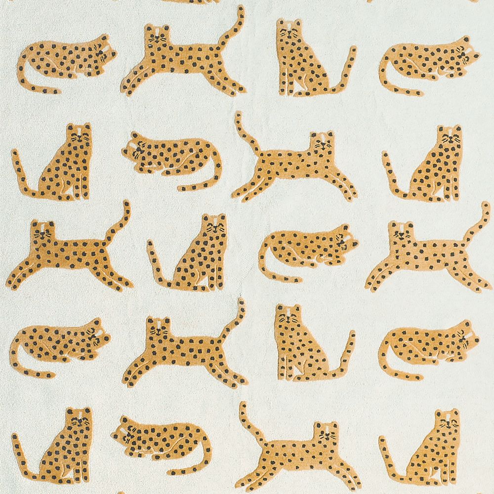 Little Leopards Wool Kids 12"x18" Rug Swatch
