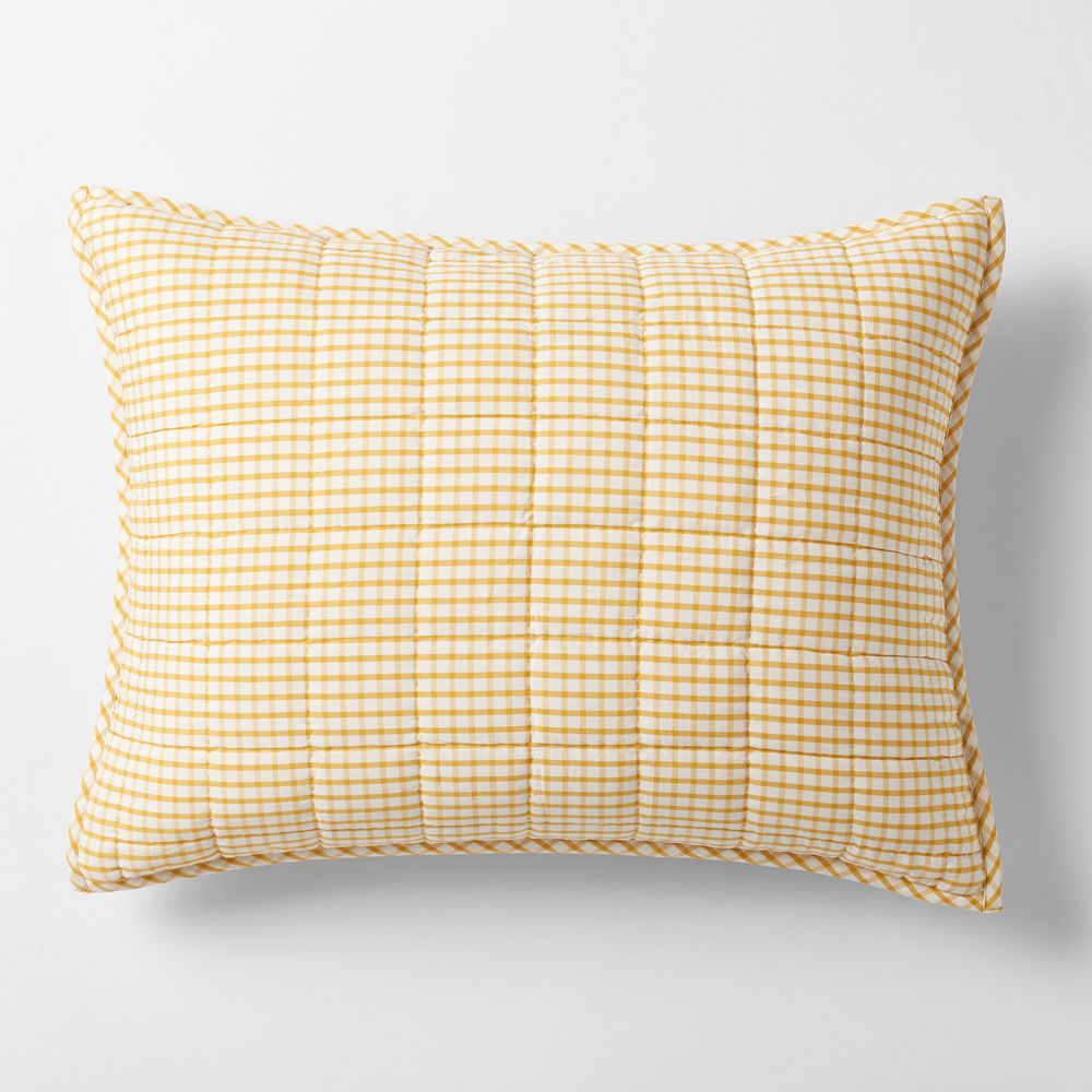 Yellow Windowpane Plaid Kids Pillow Sham