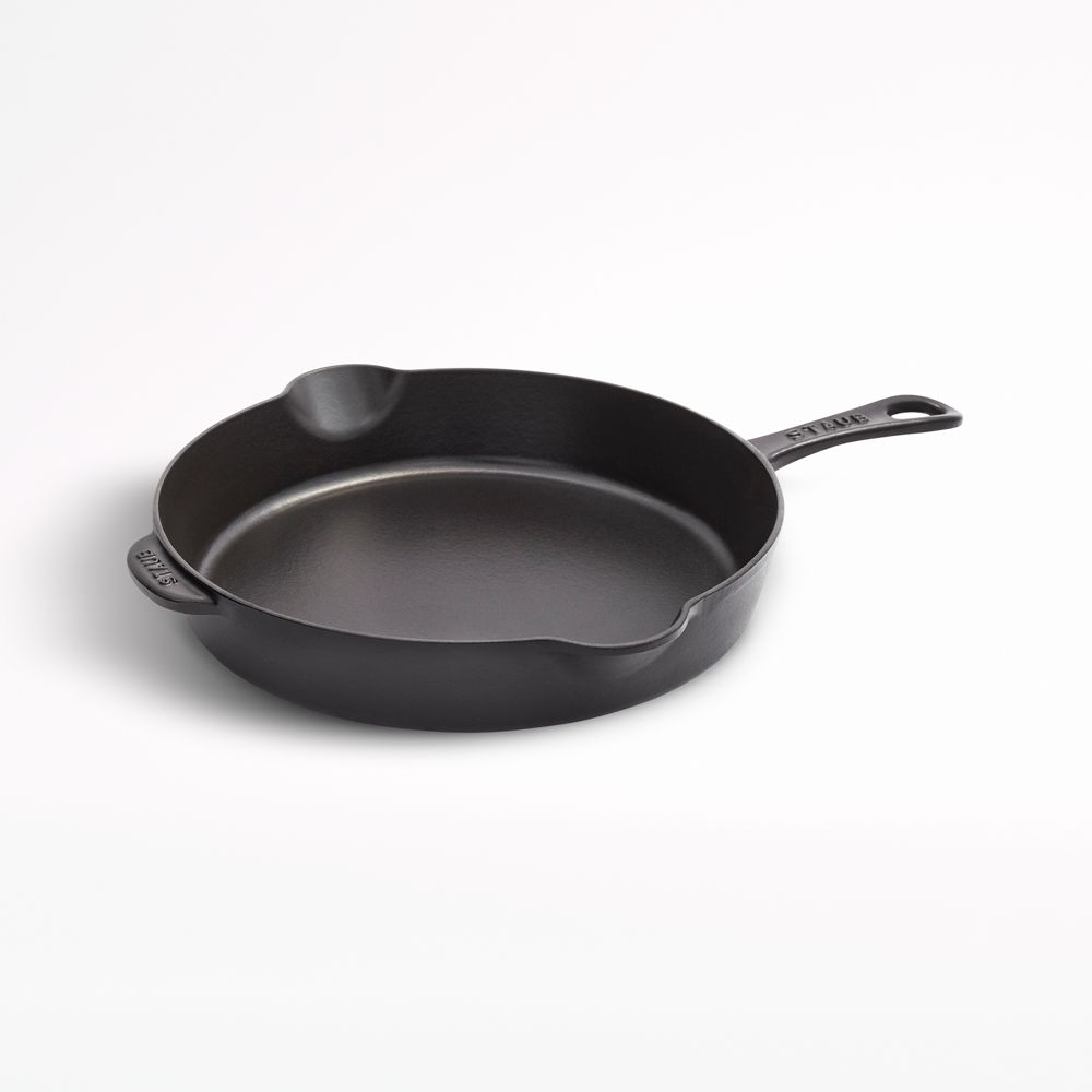 Staub 11" Matte Black Enameled Cast Iron Traditional Deep Skillet