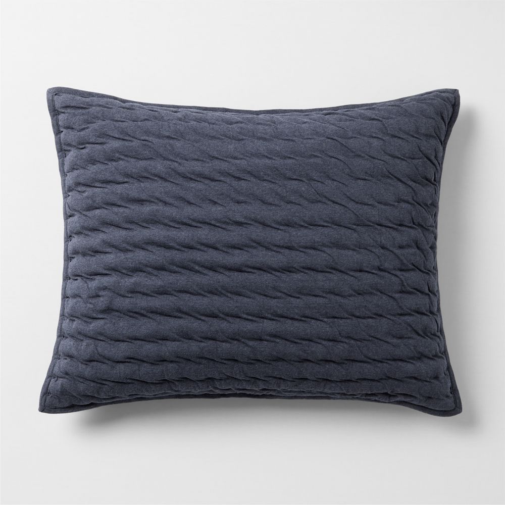 Comfy Tee Deep Indigo Matelasse Organic Cotton Jersey Kids Pillow Sham