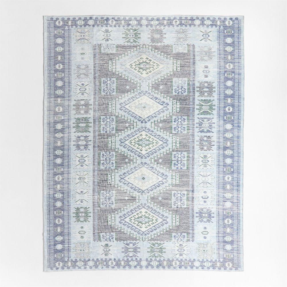 Azar Blue Washable Area Rug