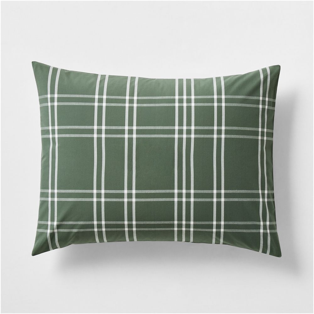 Stax Pine Green Organic Cotton Kids Pillow Sham