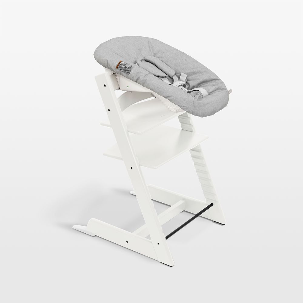 Stokke Tripp Trapp White Wood Baby High Chair and Newborn Set