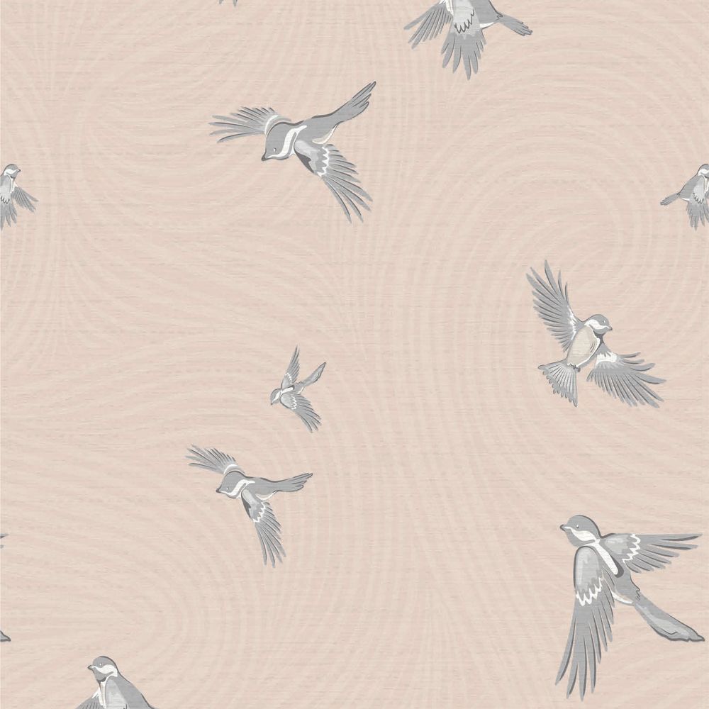 Chasing Paper Blush Pink Chickadee Peel and Stick Wallpaper
