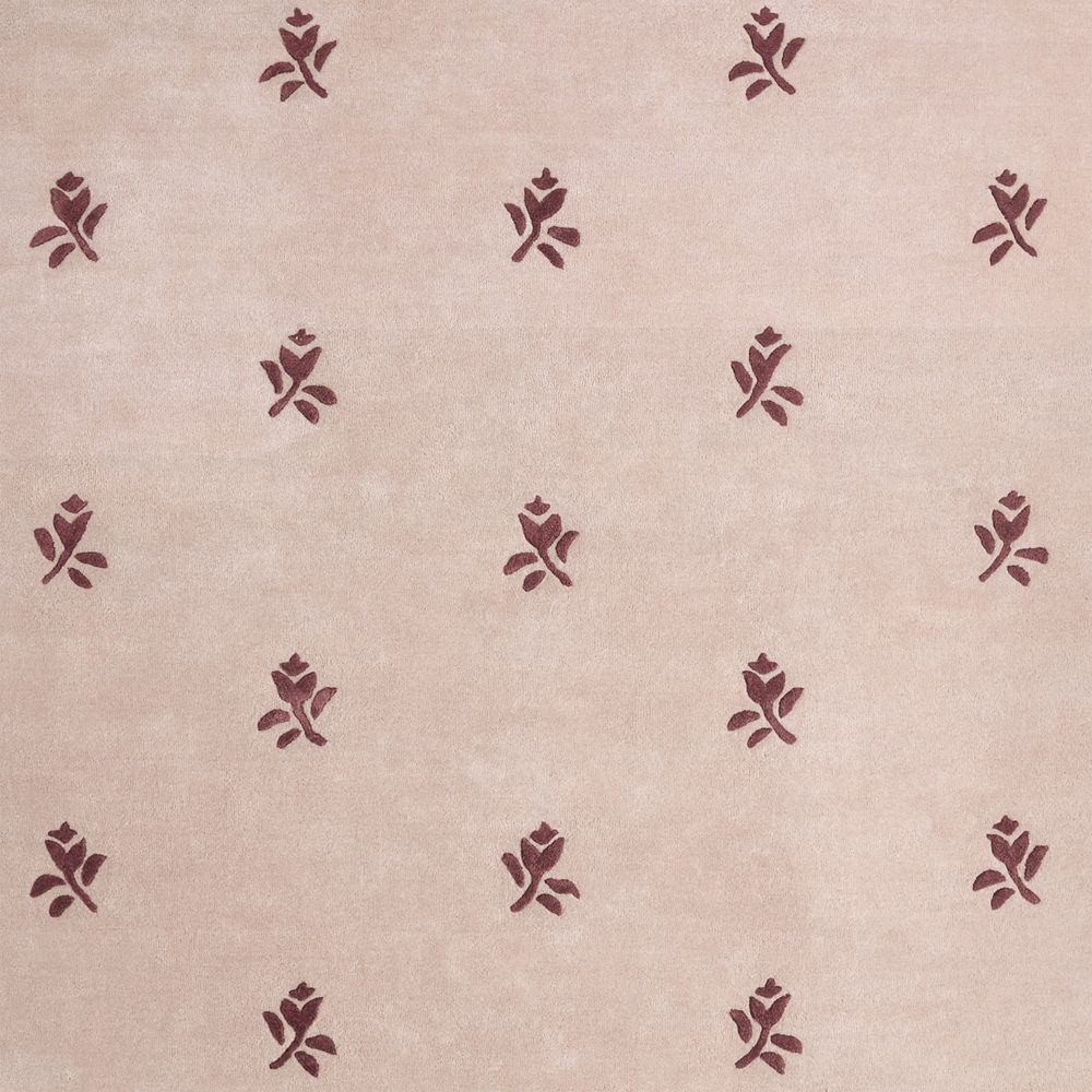 12th Street Floral Cut-Out Edges Wool and Tencel Kids 12"x18" Rug Swatch by Jeremiah Brent