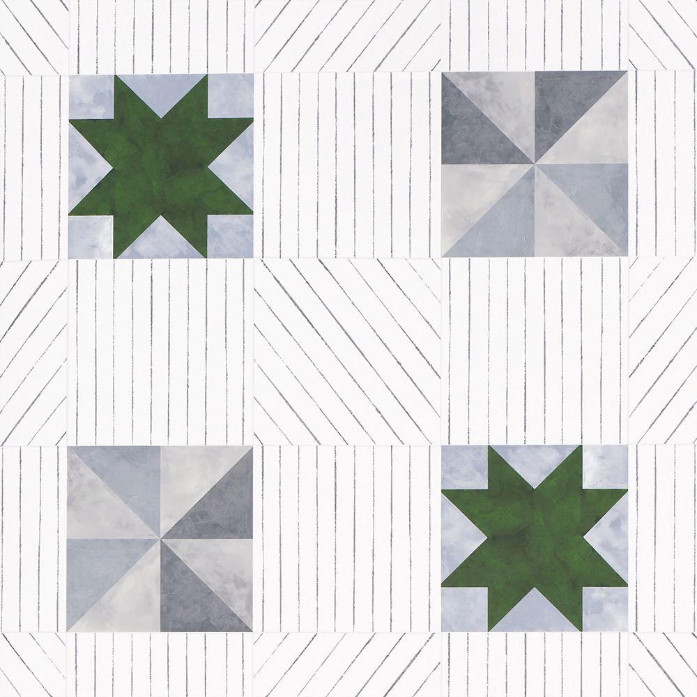 Backdrop Alexander Dutch Green and Slate Blue Wallpaper