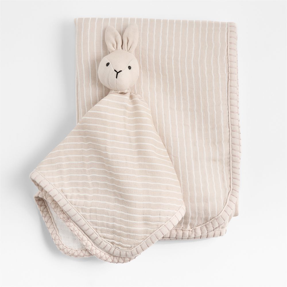 Bunny Lovey and Baby Stroller Blanket Gift Set