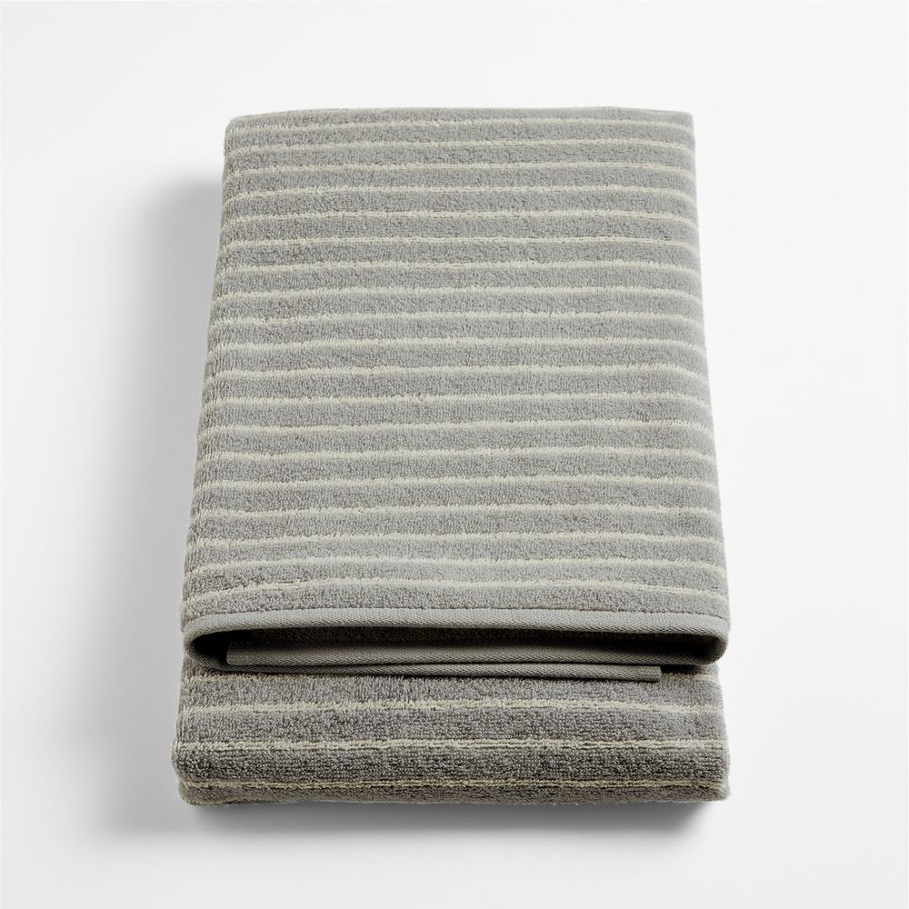Turkish Organic Cotton Breton Stripe Mist Blue Kids Bath Towel