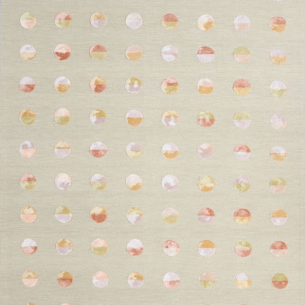 Multi Dot Warm Colorway Wool and Viscose Kids 12"x18" Rug Swatch