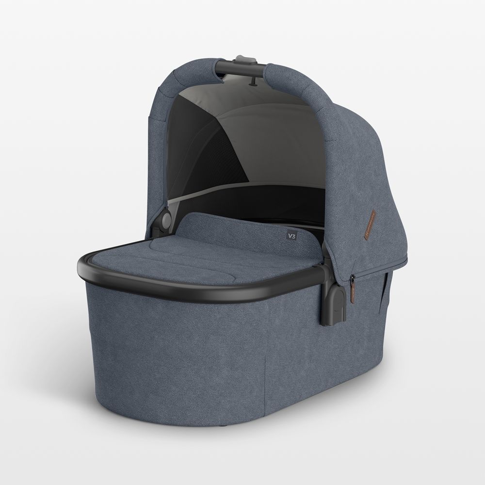 UPPAbaby V3 Julian Dusty Blue Melange Baby Bassinet with Carbon Frame
