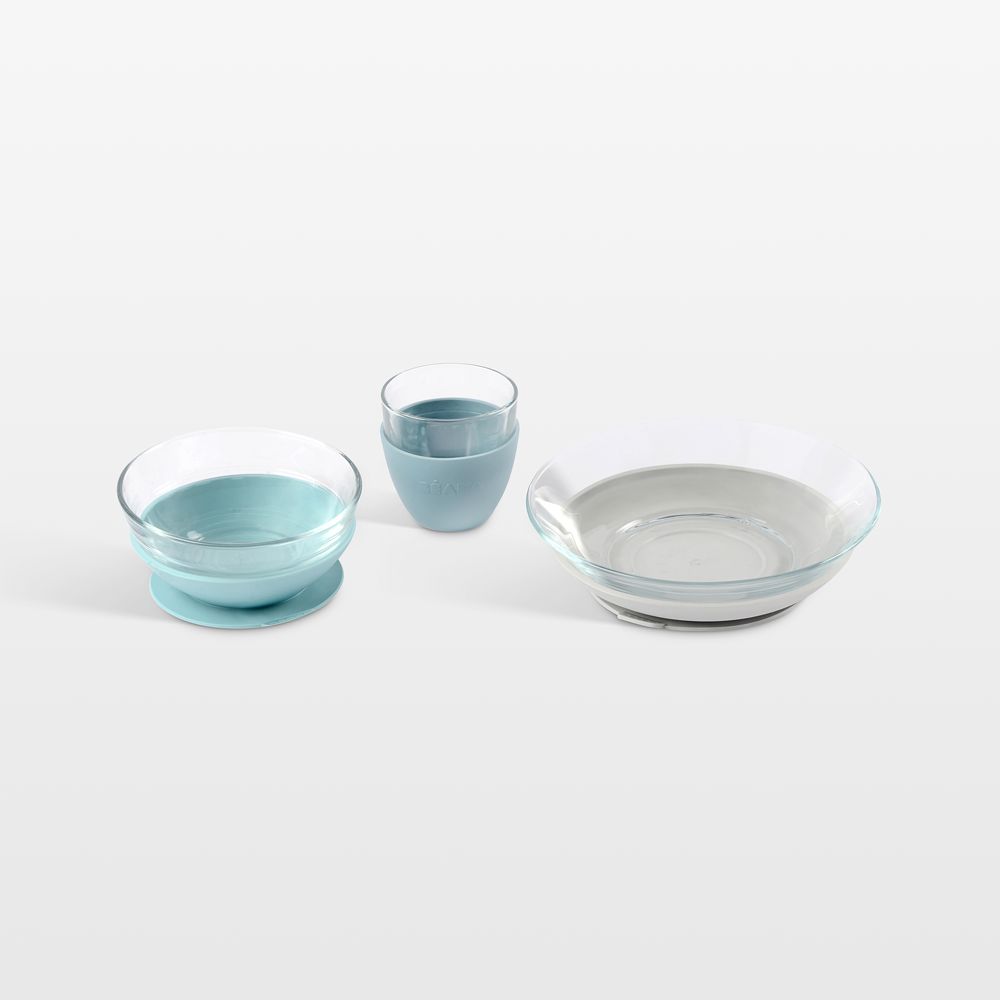BEABA Rain Silicone and Glass Baby Meal Set