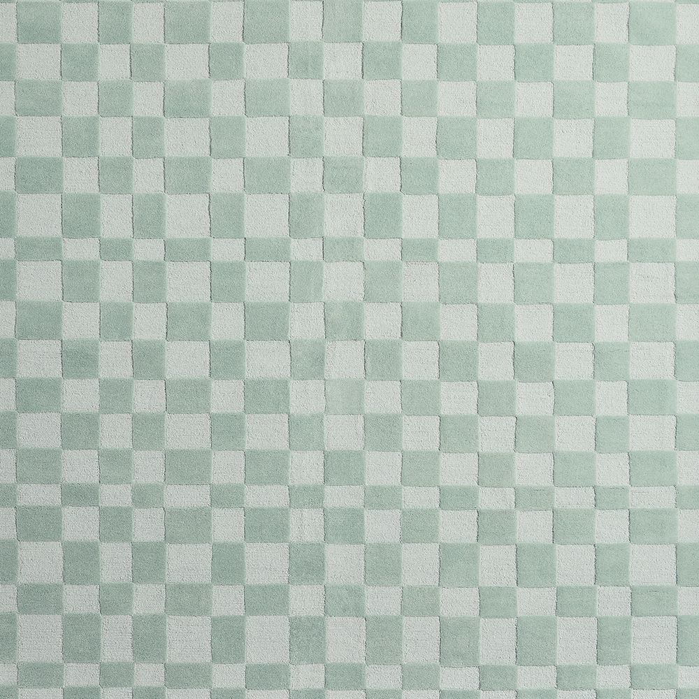 Imperfect Checkerboard Muted Teal Wool Kids 12"x18" Rug Swatch