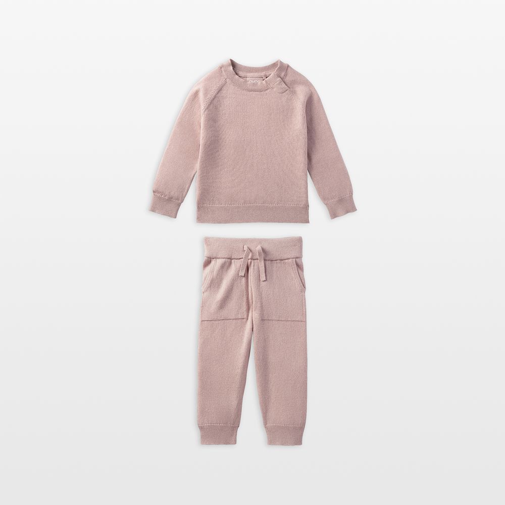 Nuna Dusty Mauve Cotton Baby Two Piece Sweater Set