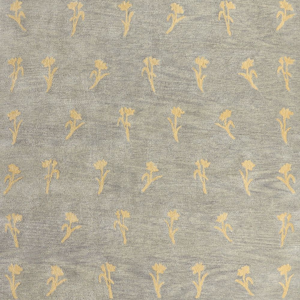 Lupin Mist Blue Floral Kids Wool Area 12"x18" Rug Swatch