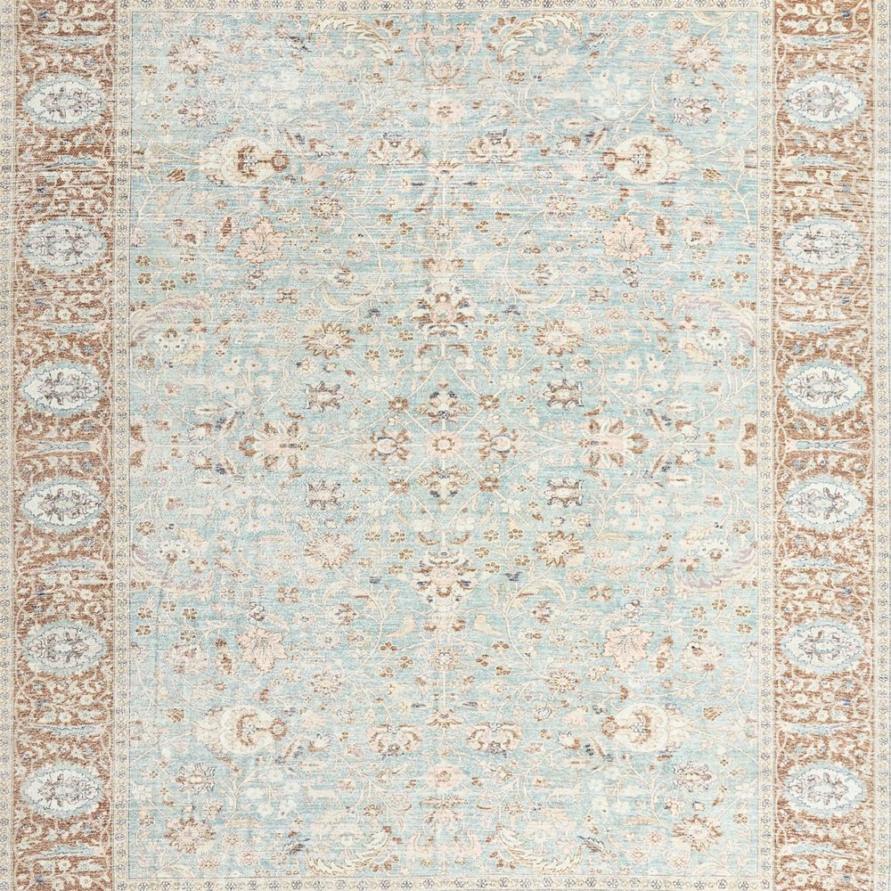 Sadira Blue Washable Kids Area 12"x18" Rug Swatch