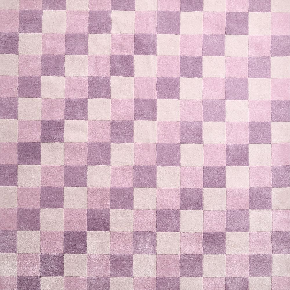 Kian Checker Lilac Rose Performance Kids Rug Swatch
