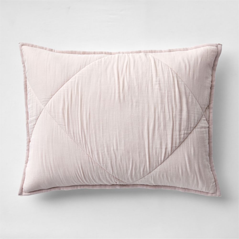 Supersoft Lilac Rose Quilted Organic Cotton Gauze Kids Pillow Sham