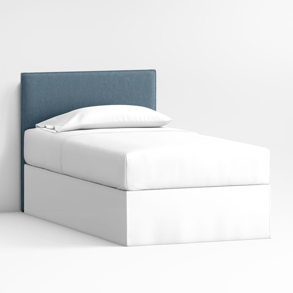 Noa Denim Blue Upholstered Flange Kids Headboard