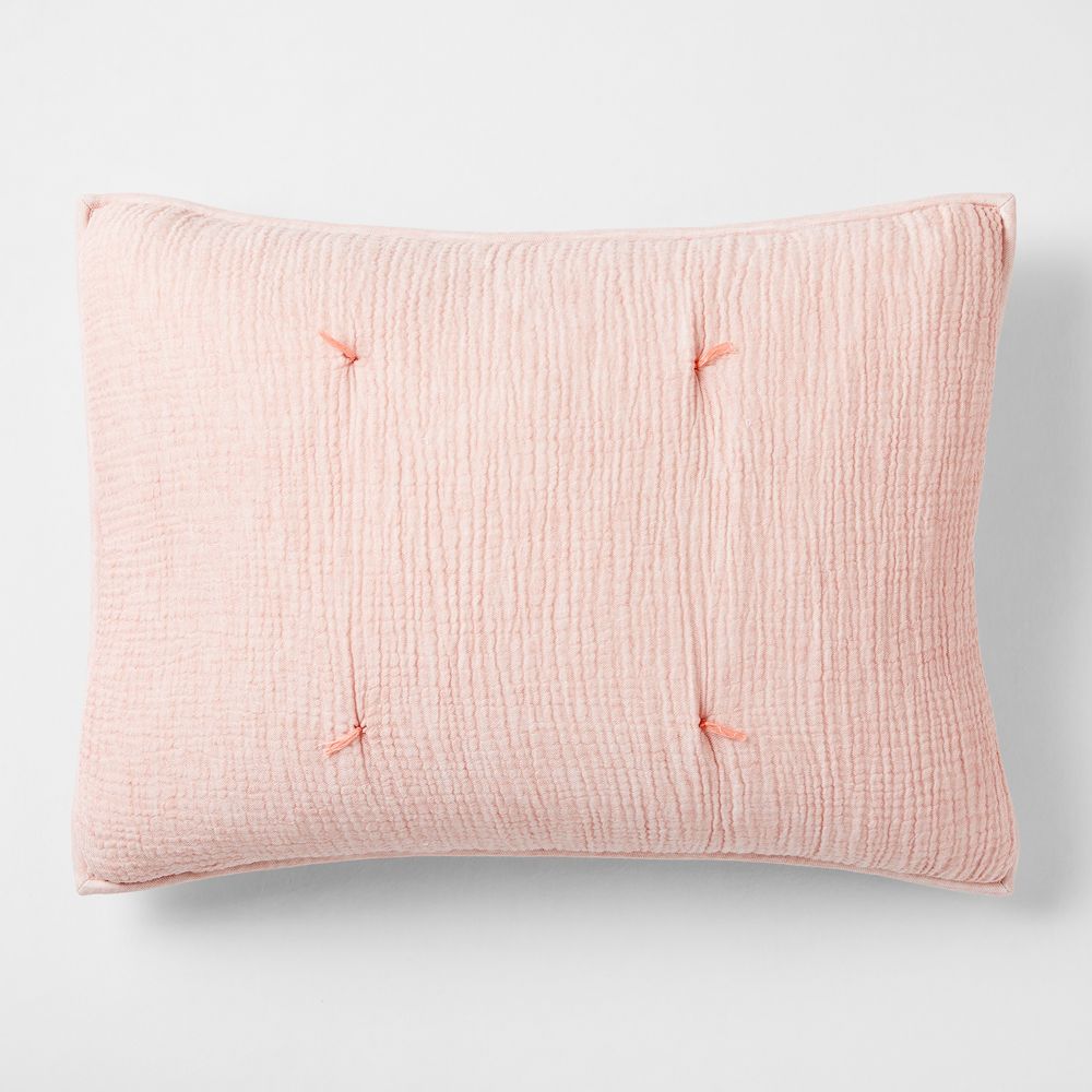 Aire Crinkle Pink Hand-Quilted Kids Pillow Sham