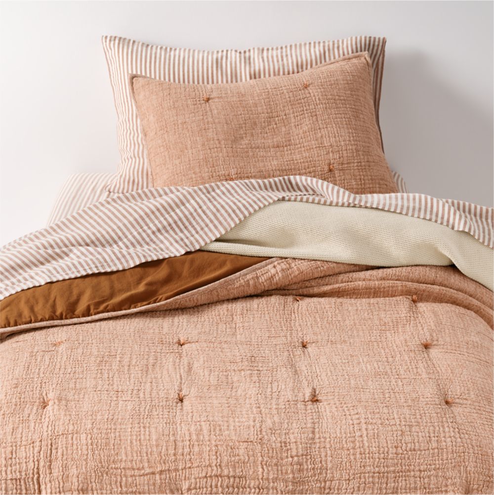 Aire Crinkle Terracotta Organic Cotton Kids Quilt