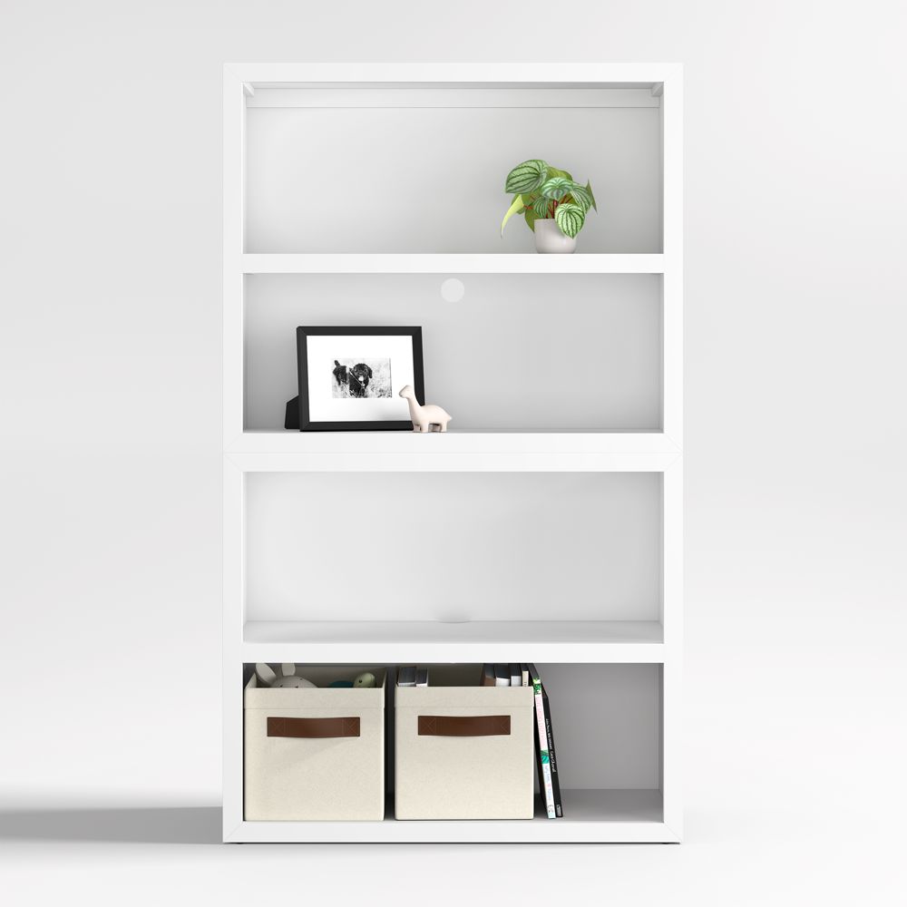 Ever Simple 36" Modular White Wood Kids Open Bookcase