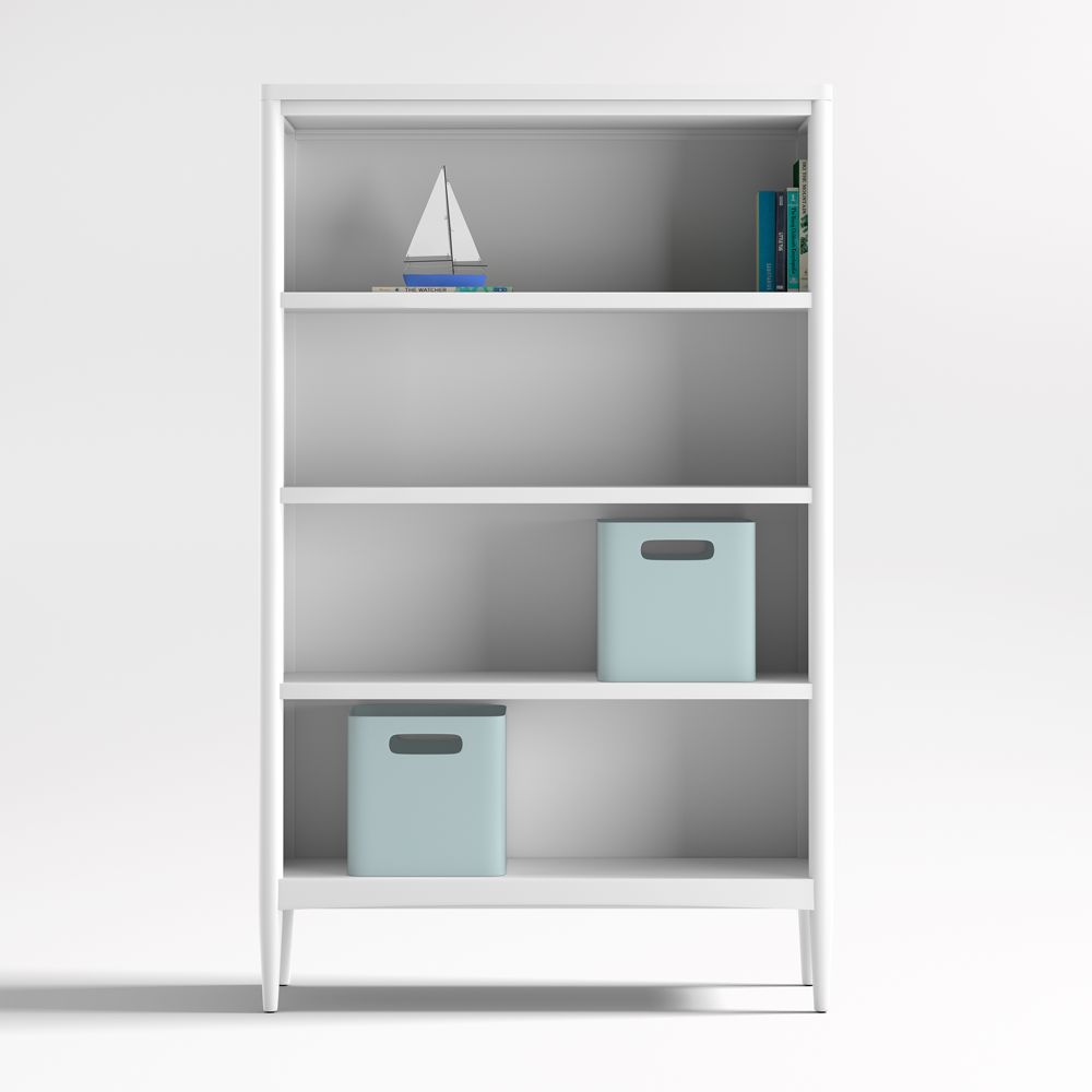 Hampshire 36" White Wood 4-Shelf Tall Kids Bookcase
