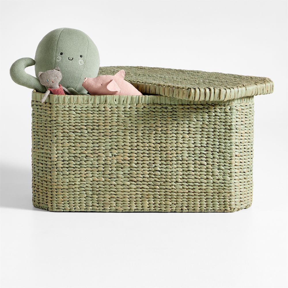 Rudy Rattan Sage Green Kids Toy Bin by Jake Arnold