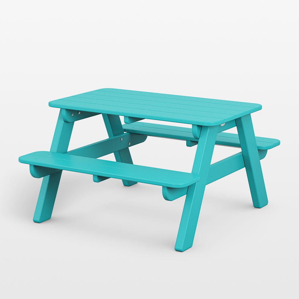 Aruba Blue Outdoor Kids Picnic Table by POLYWOOD 