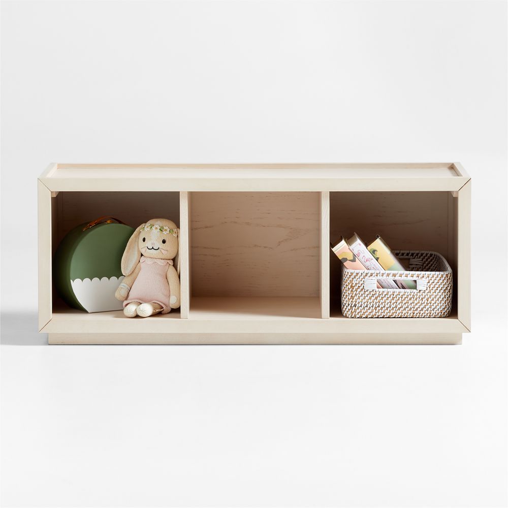 Cade 40" Sunwashed Wood 3-Cube Stackable Bookcase