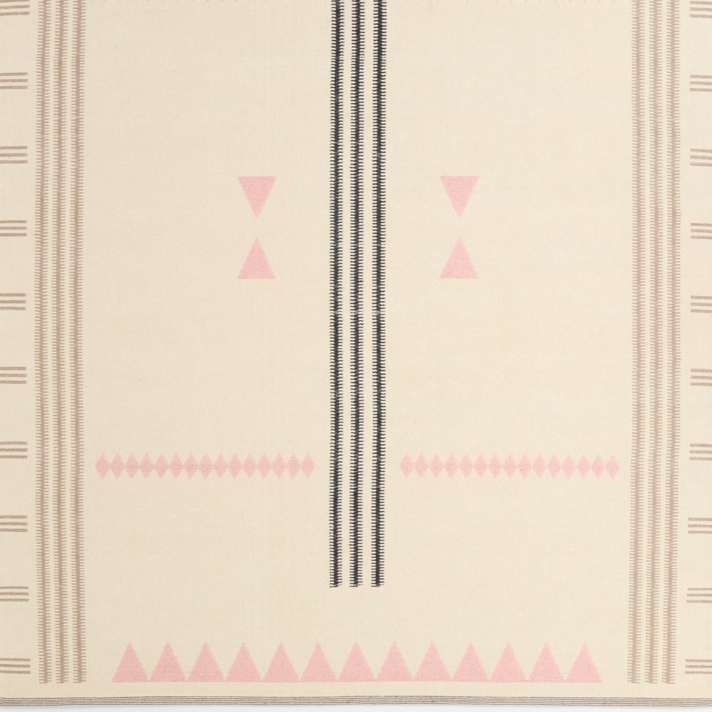 Mirror Pattern Elegant Pink Chenille Kids 12"x18" Rug Swatch