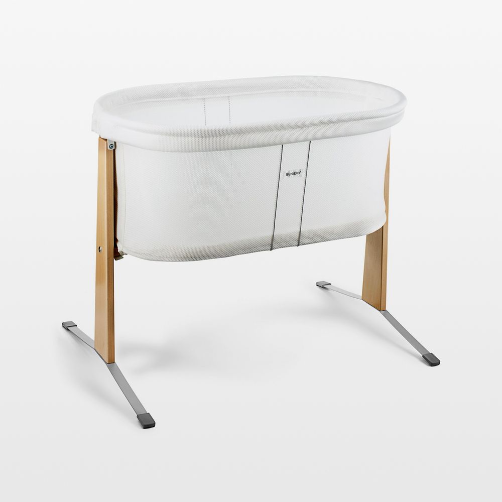 BABYBJÖRN White & Wood Rocking Cradle Bassinet