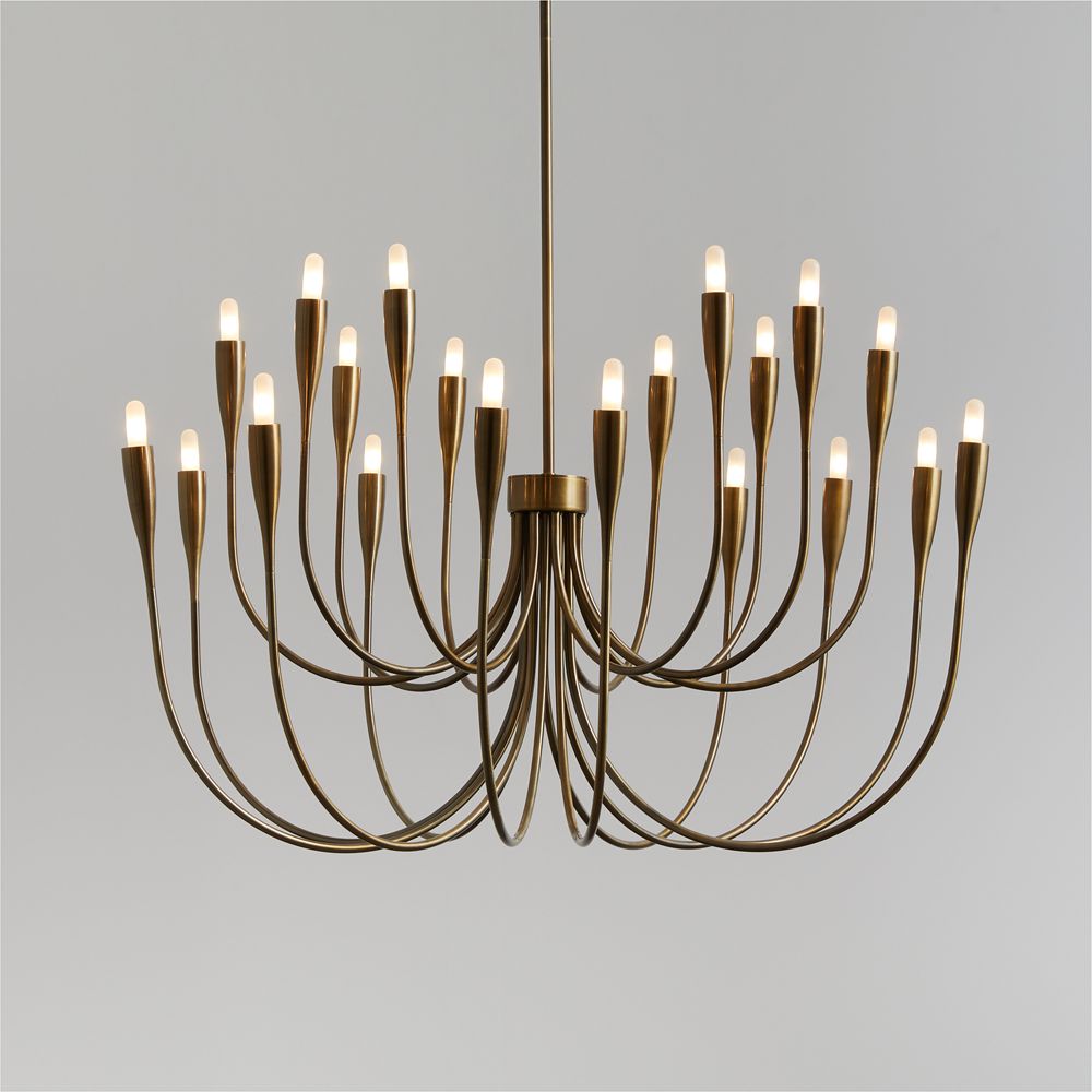 Iiona Large Brass Candelabra Chandelier Light 35"