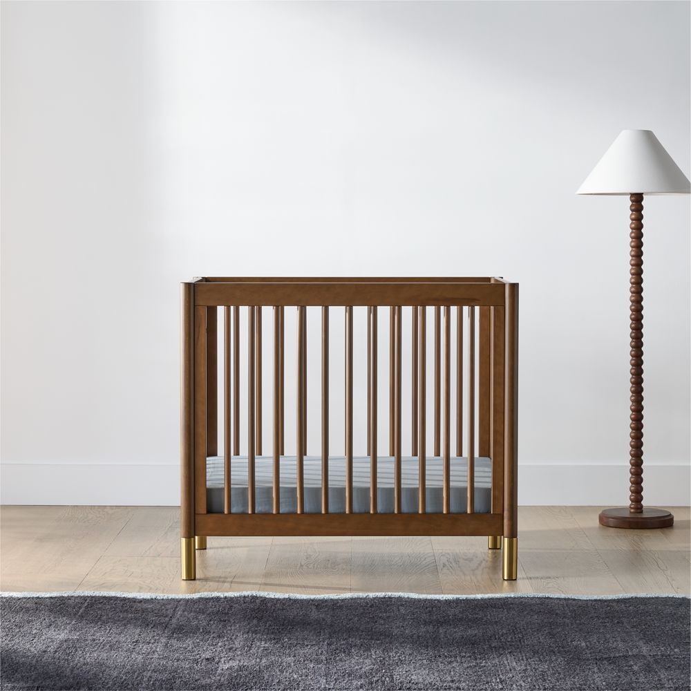 Babyletto Gelato Walnut Wood 4-in-1 Convertible Mini Crib