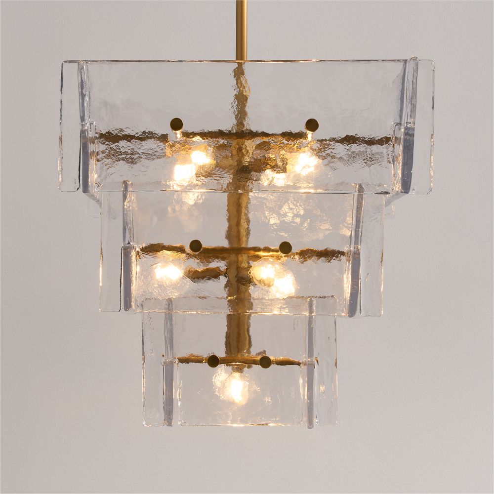 Lineage Glass Chandelier Light 22"