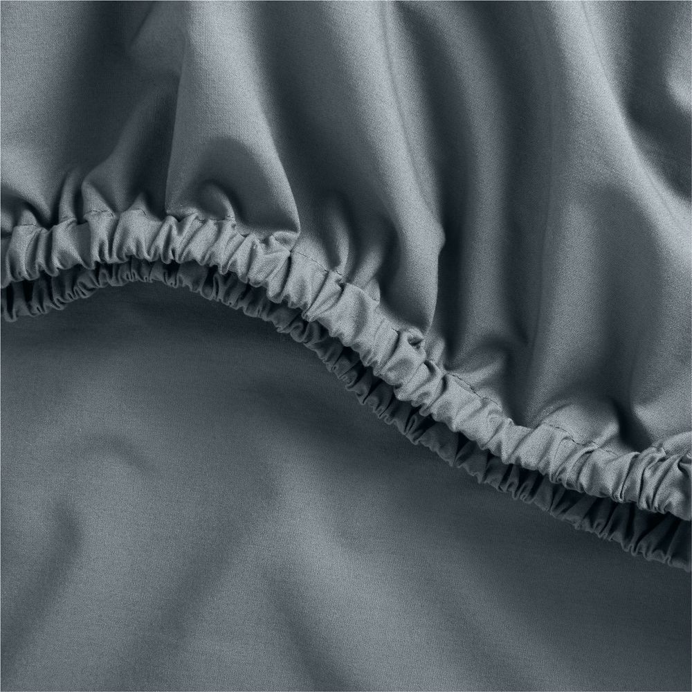 Cozy Cloud Slate Blue Washed 100% Organic Cotton Baby Crib Fitted Sheet