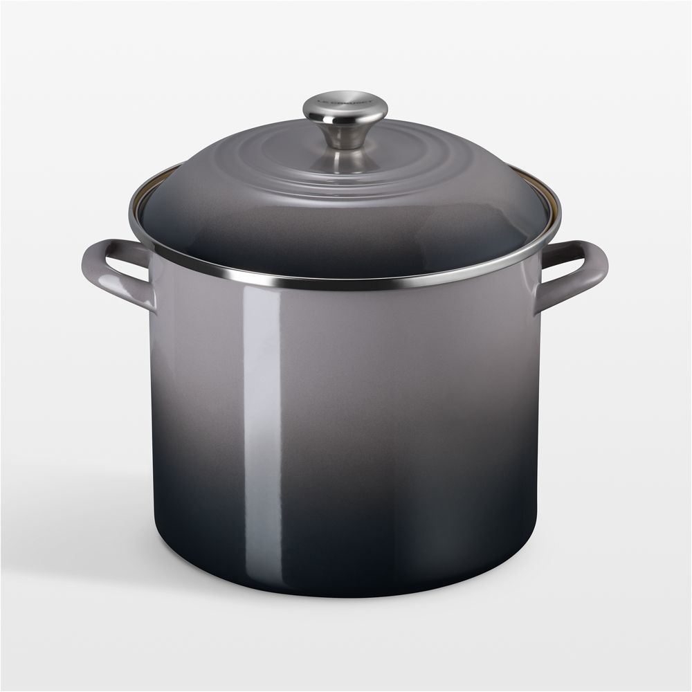 Le Creuset 12-Qt. Oyster Enameled Steel Stockpot with Stainless Steel Knob