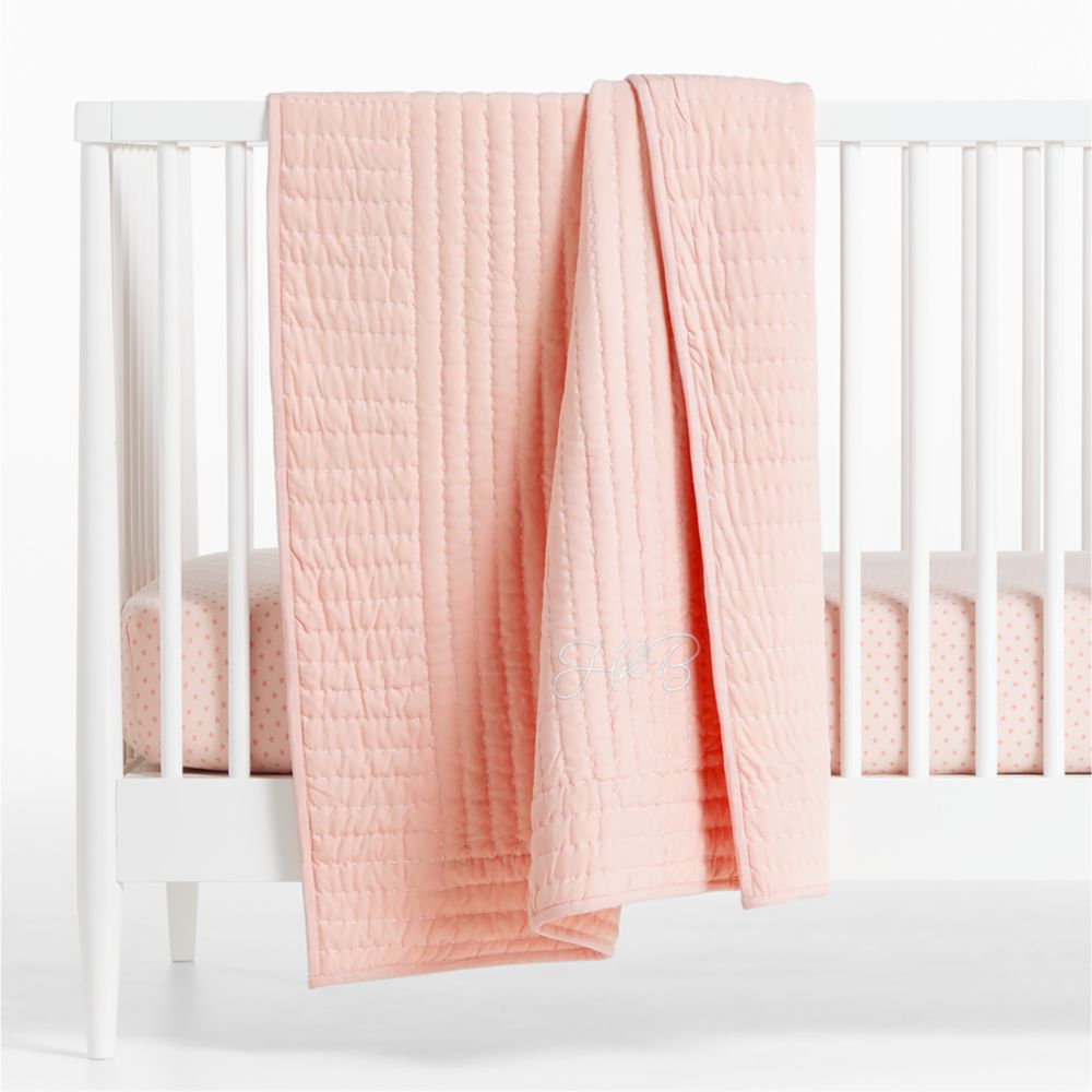 Comfy Tee Stitched Pink 100% Organic Cotton Jersey Crib Quilt