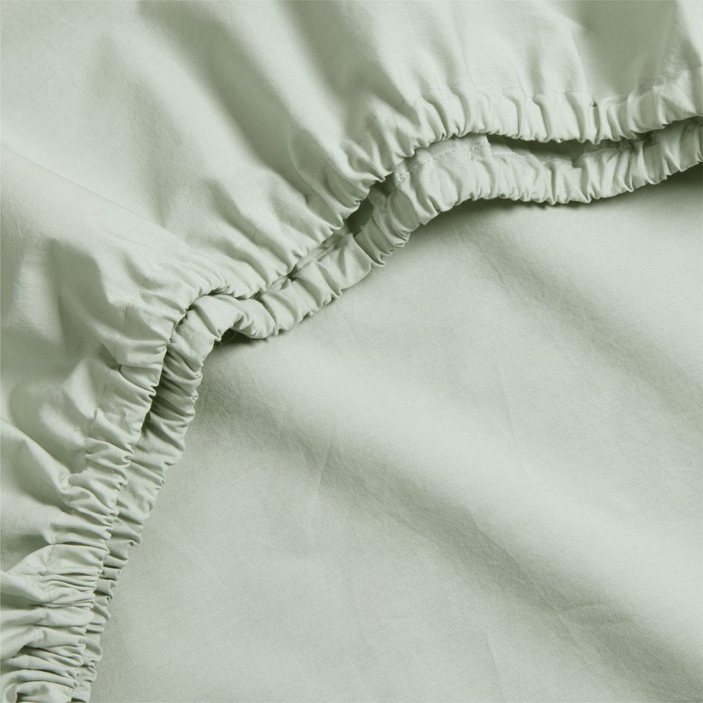 Cozy Cloud Muted Teal Washed 100% Organic Cotton Baby Crib Fitted Sheet