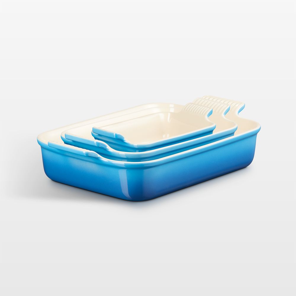 Le Creuset Heritage Marseille Stoneware 3-Piece Rectangular Baking Dishes Set